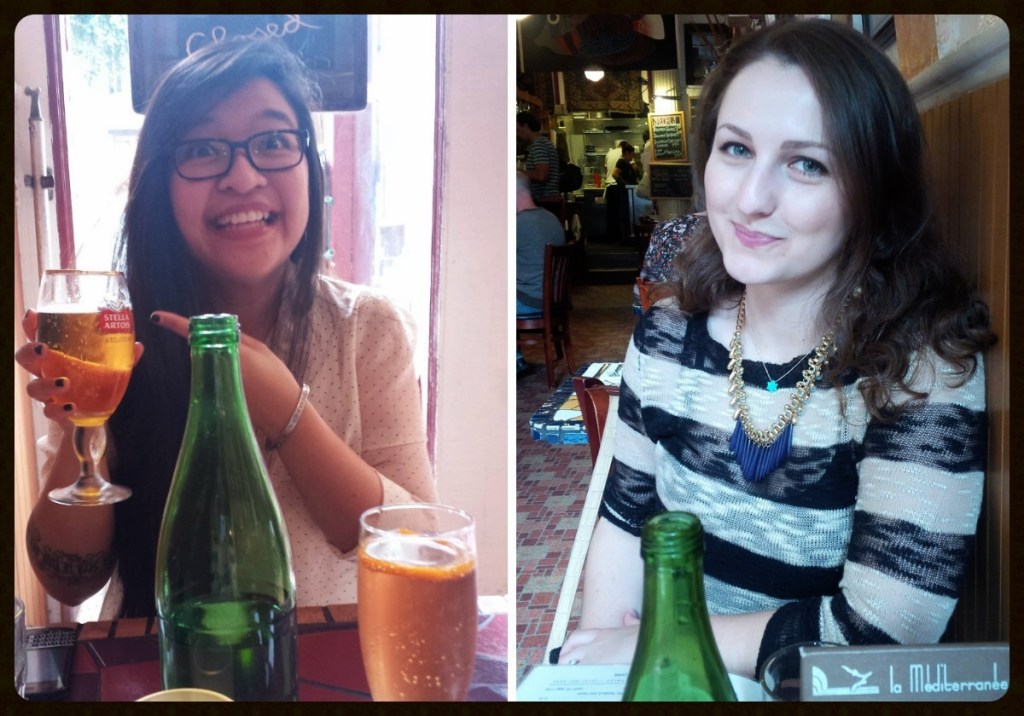 Two beautifully trustful boos, trusting that every adventure starts with a drink and a meal!